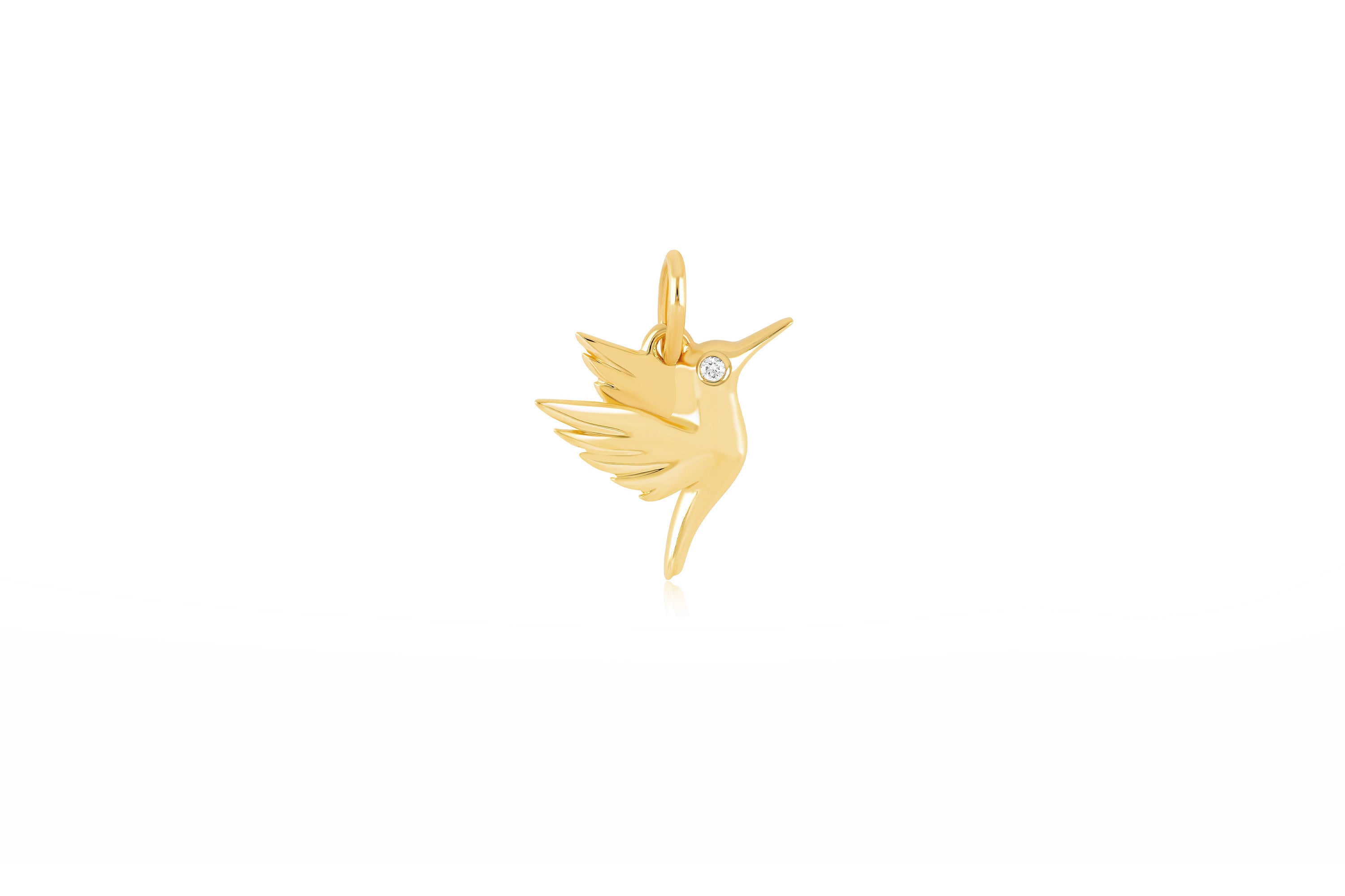 Hummingbird Charm with Diamond Eye