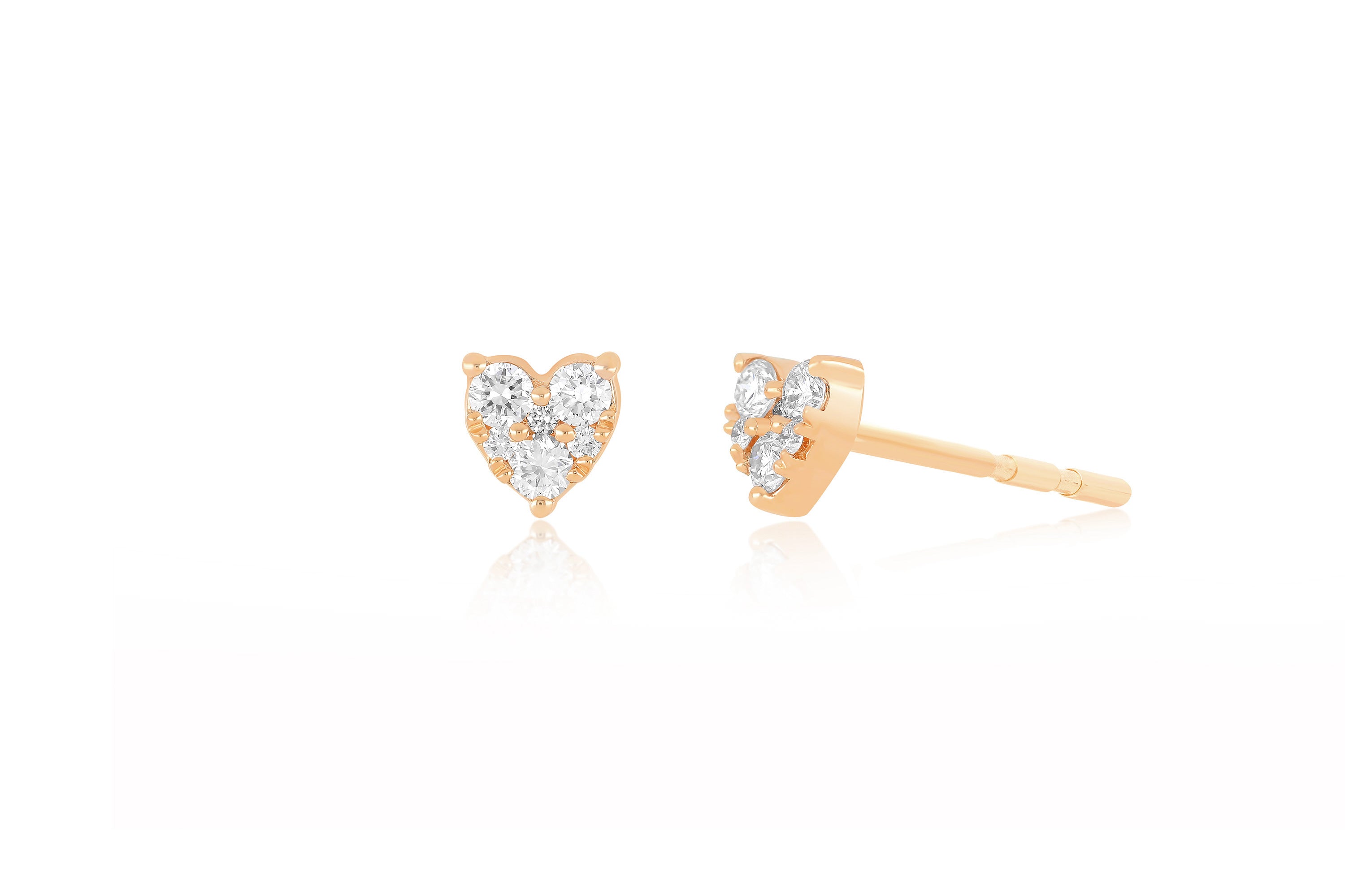 Full Cut Diamond Mini Heart Stud Earring