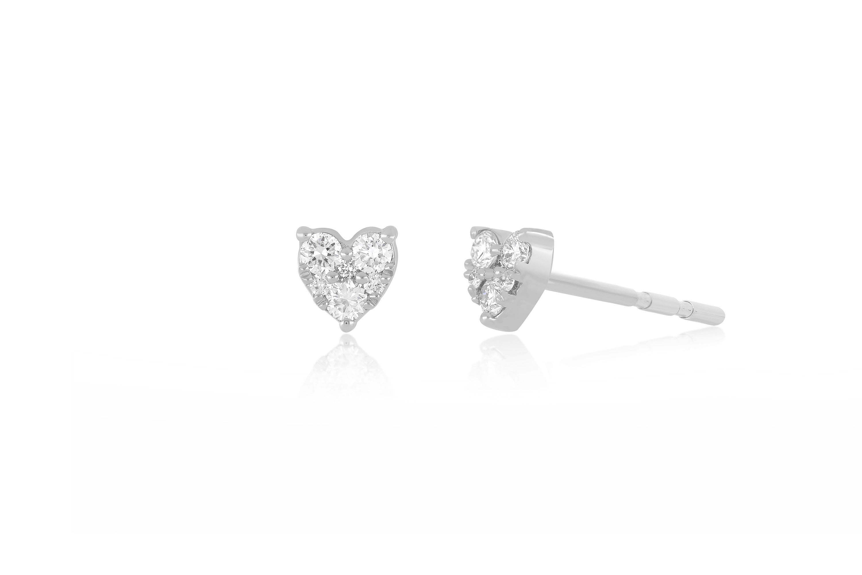 Full Cut Diamond Mini Heart Stud Earring
