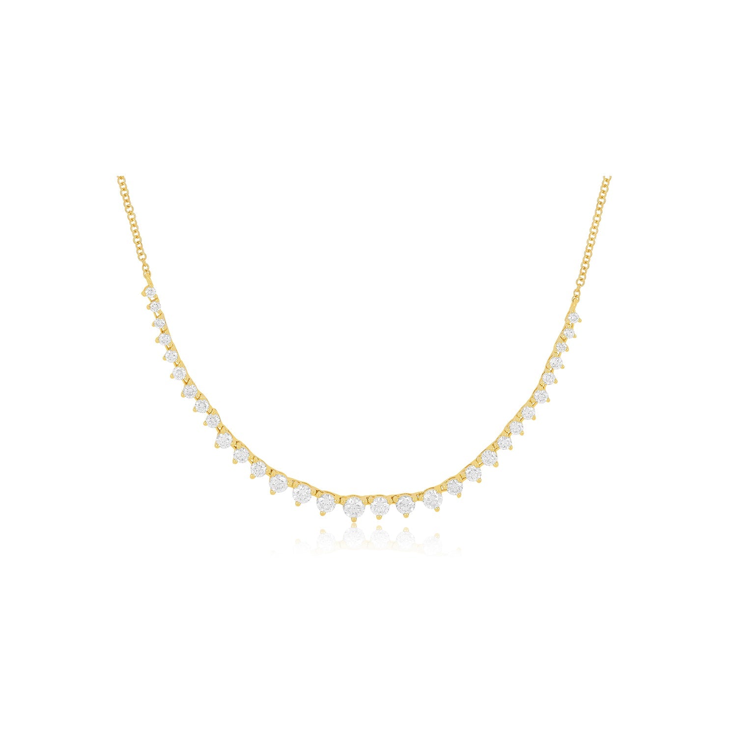Graduated Diamond Necklace in 14k yellow gold