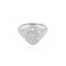 Diamond Hummingbird Signet Ring in 14k white gold
