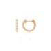 Gold Fluted Mini Huggie Earring in 14k rose gold