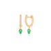 Emerald Teardrop Diamond Mini Huggie Earring in 14k rose gold