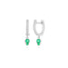 Emerald Teardrop Diamond Mini Huggie Earring in 14k white gold