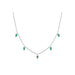 Emerald 5 Teardrop Choker Necklace in 14k white gold