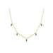 Emerald 5 Teardrop Choker Necklace in 14k yellow gold