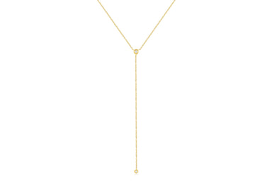 Diamond Pillow Lariat Necklace in 14k yellow gold
