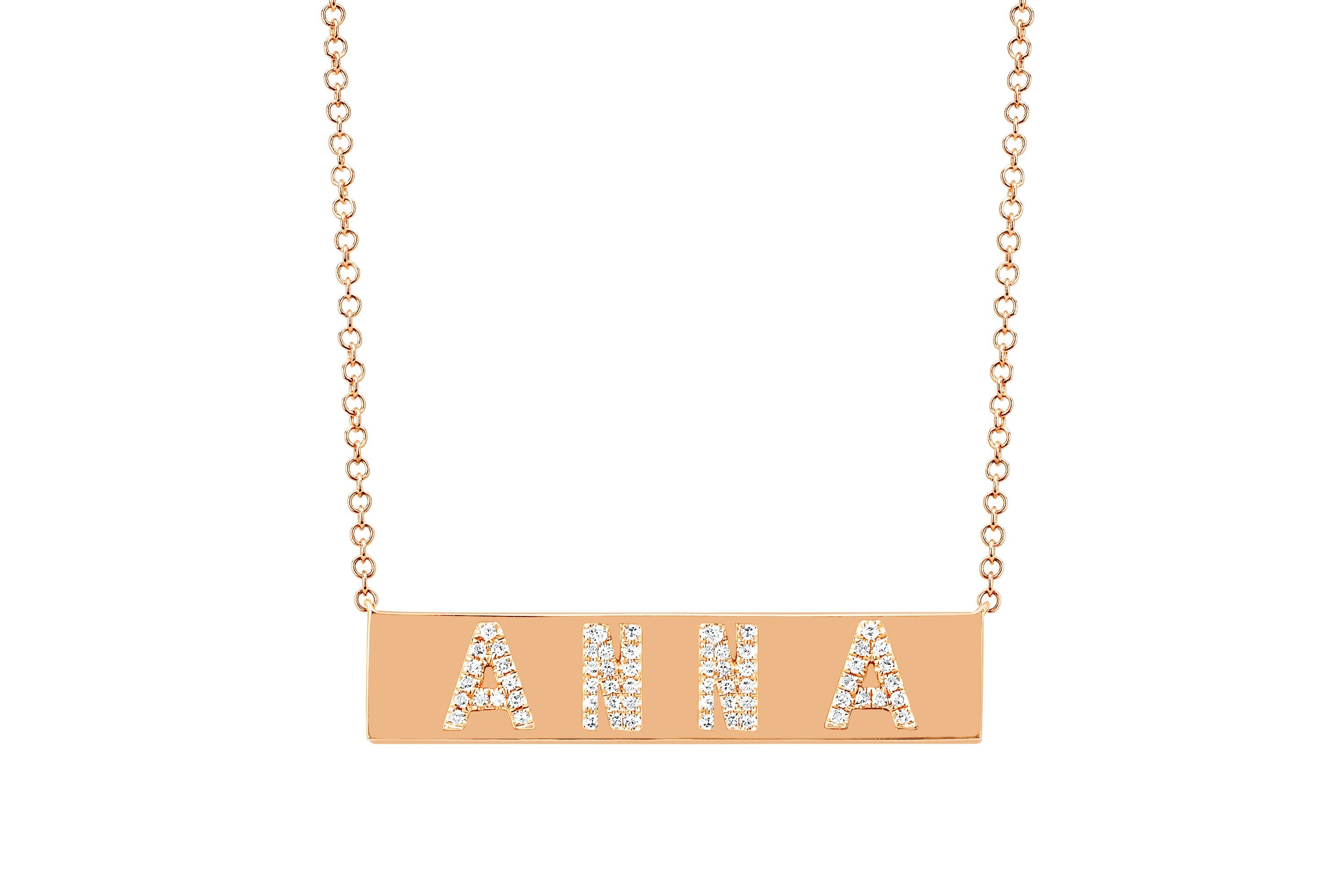 Diamond Nameplate Necklace