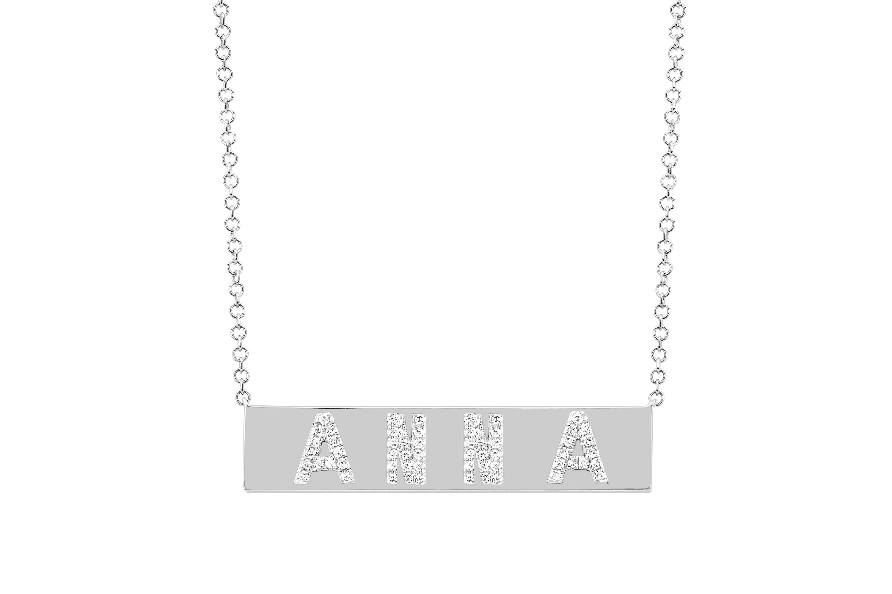 Diamond Nameplate Necklace