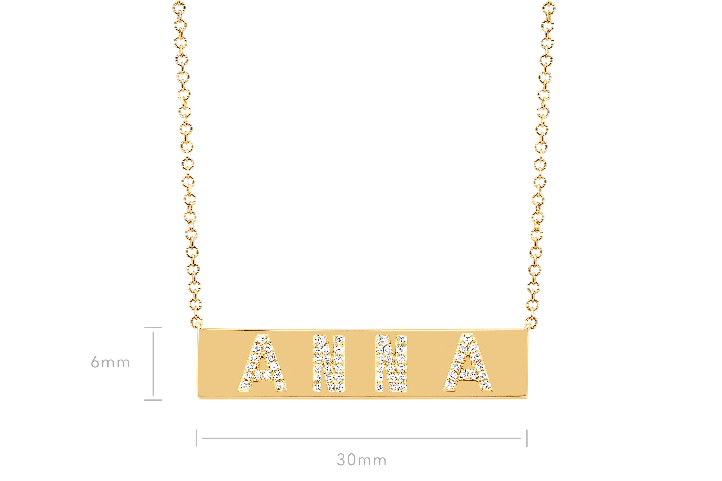Diamond Nameplate Necklace