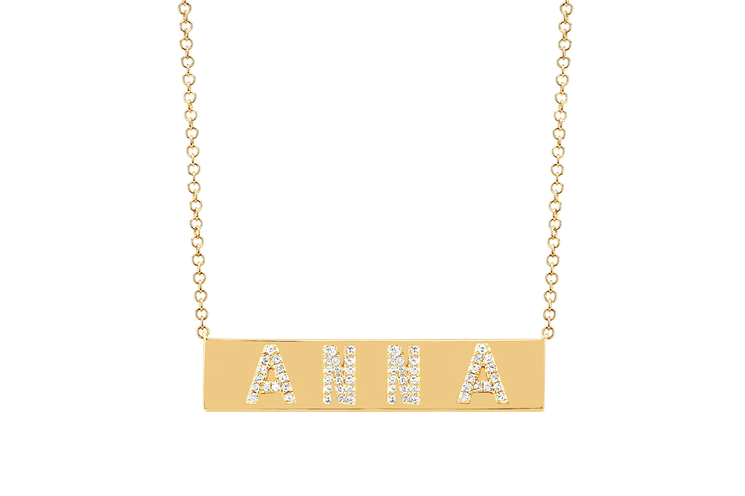 Diamond Nameplate Necklace