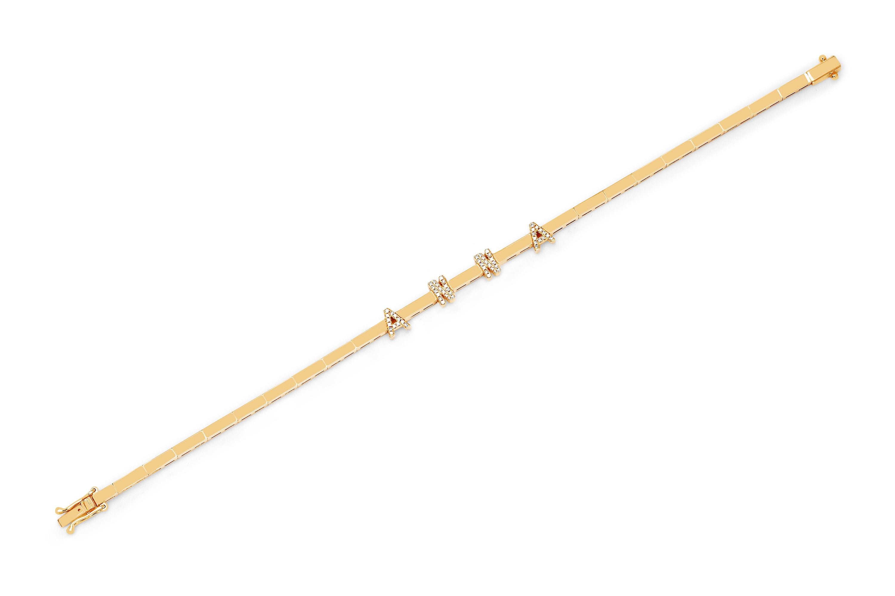 Gold & Diamond Name Eternity Bracelet