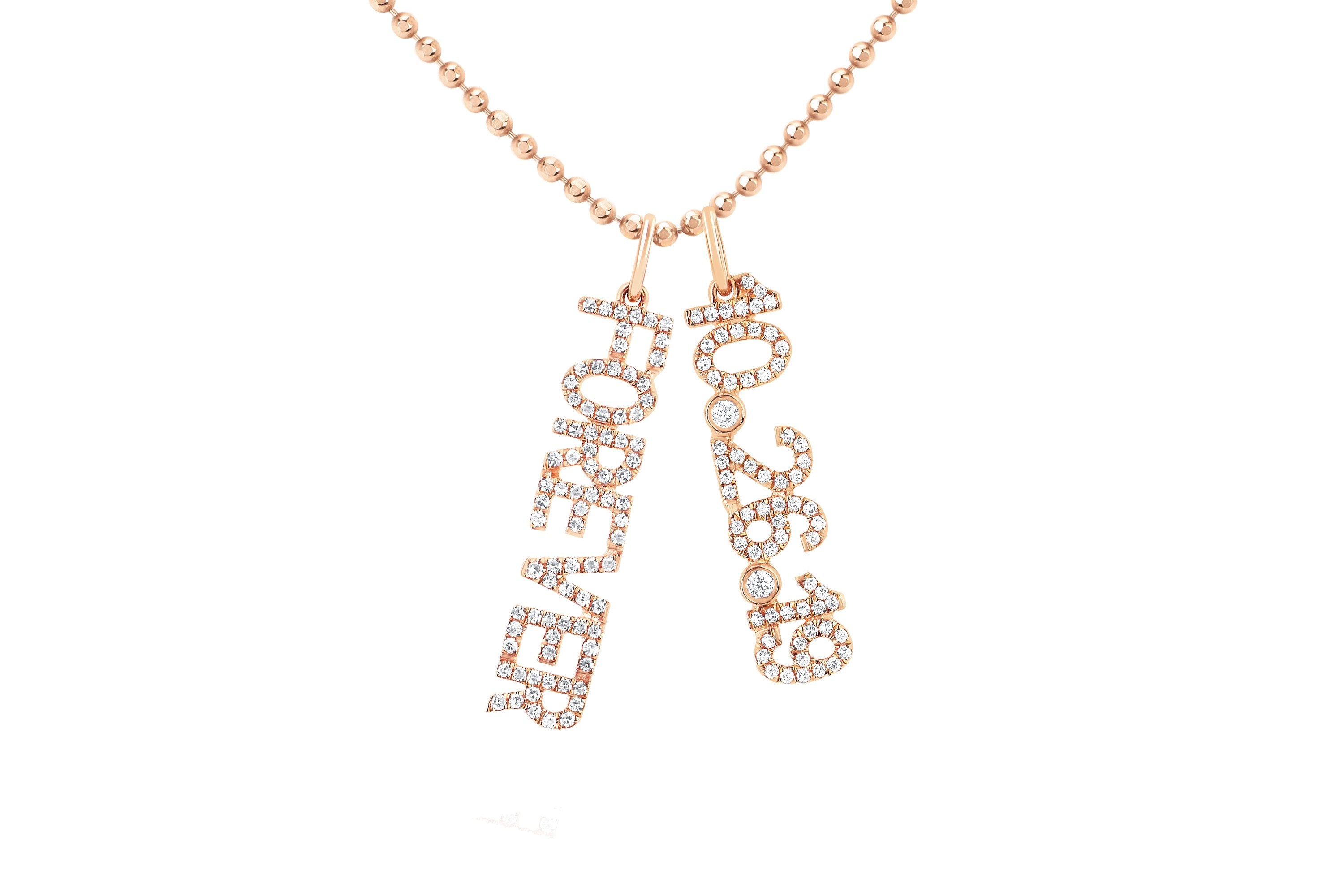Diamond Forever Wedding Date Charm Necklace