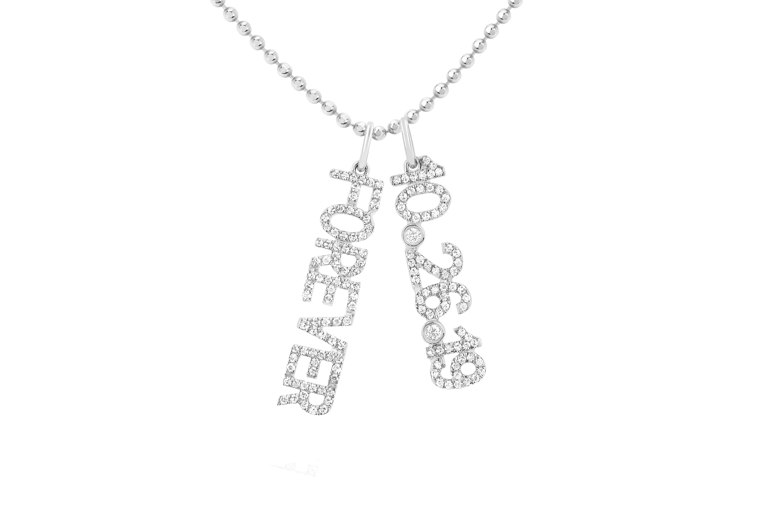 Diamond Forever Wedding Date Charm Necklace