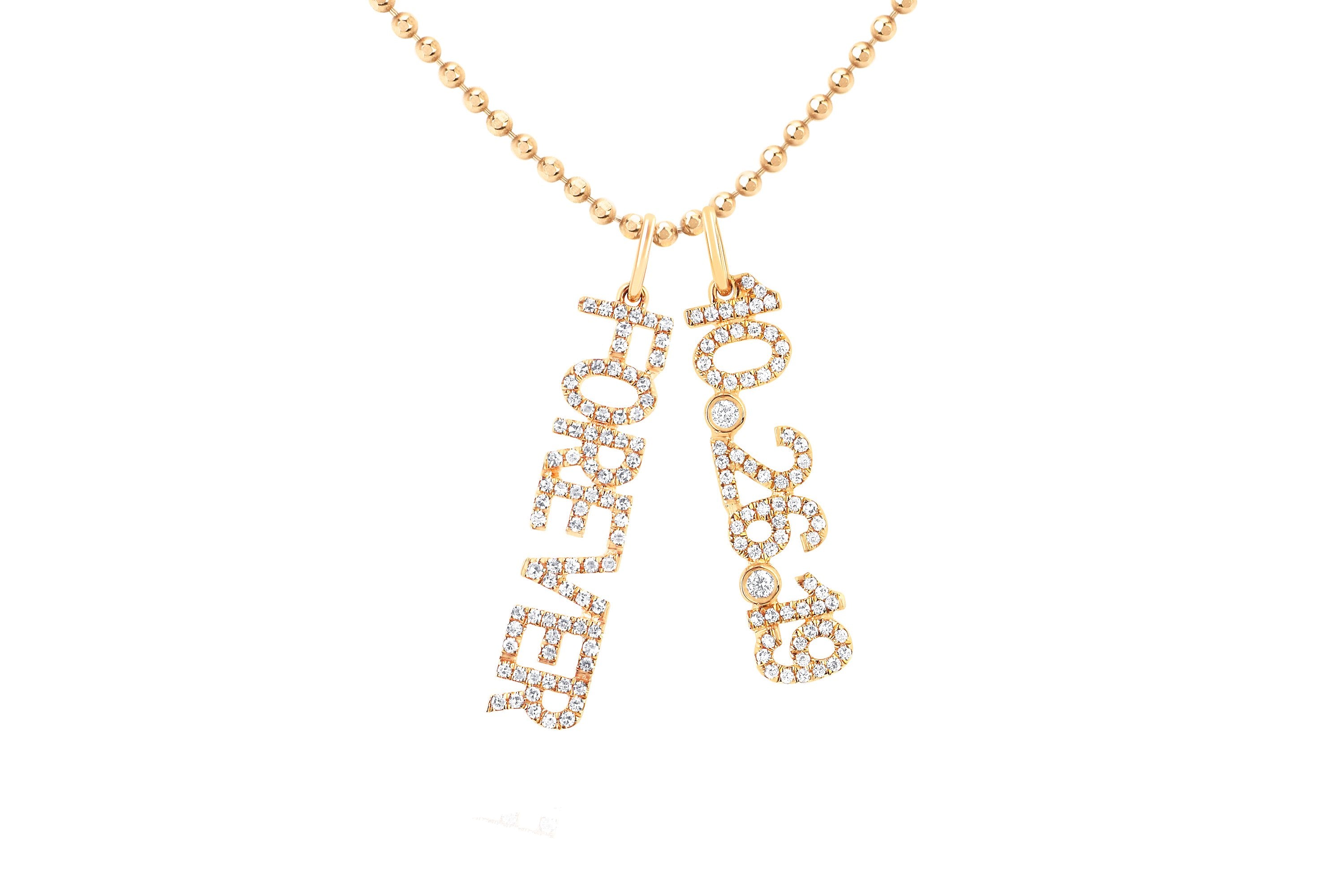 Diamond Forever Wedding Date Charm Necklace