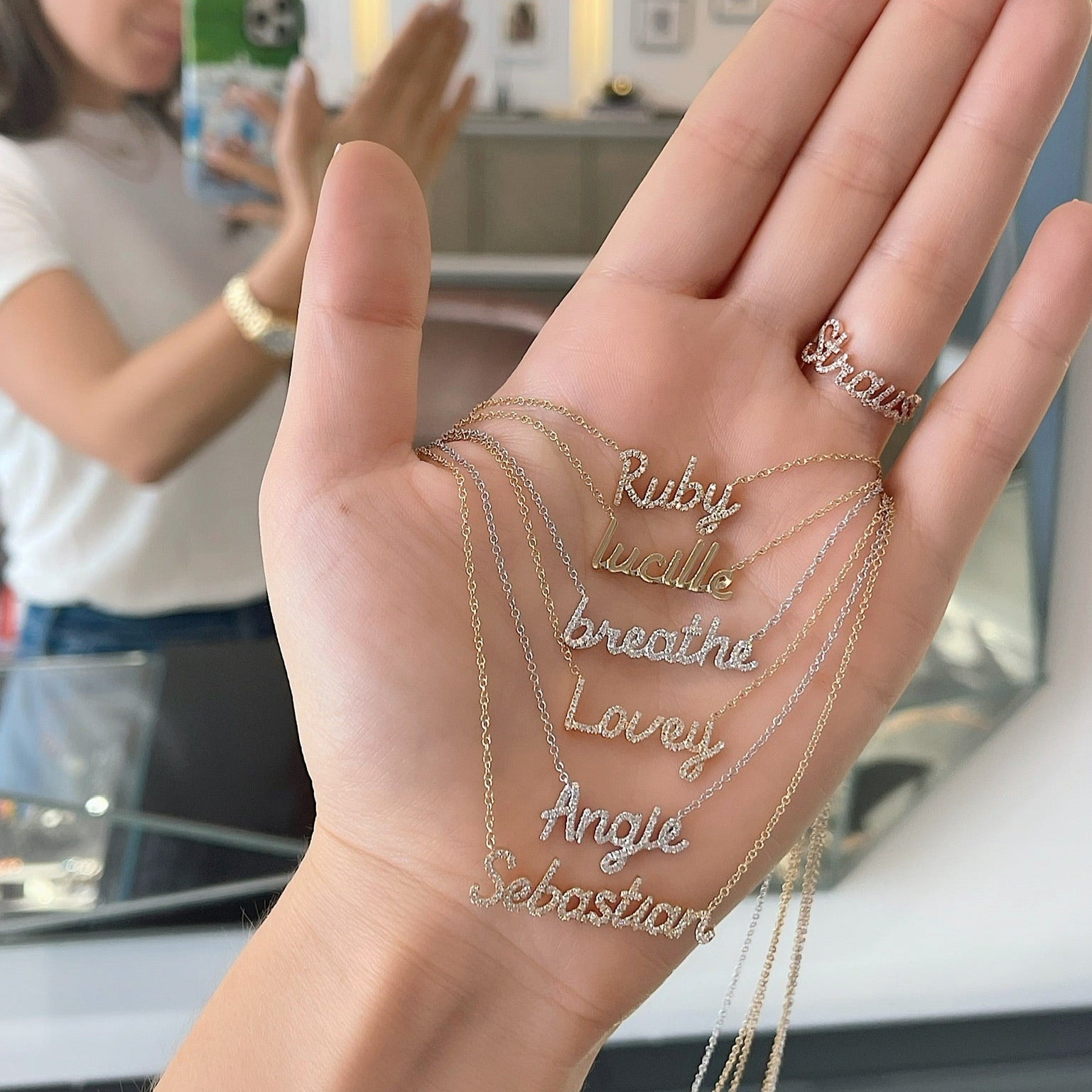Gold Script Name Necklace