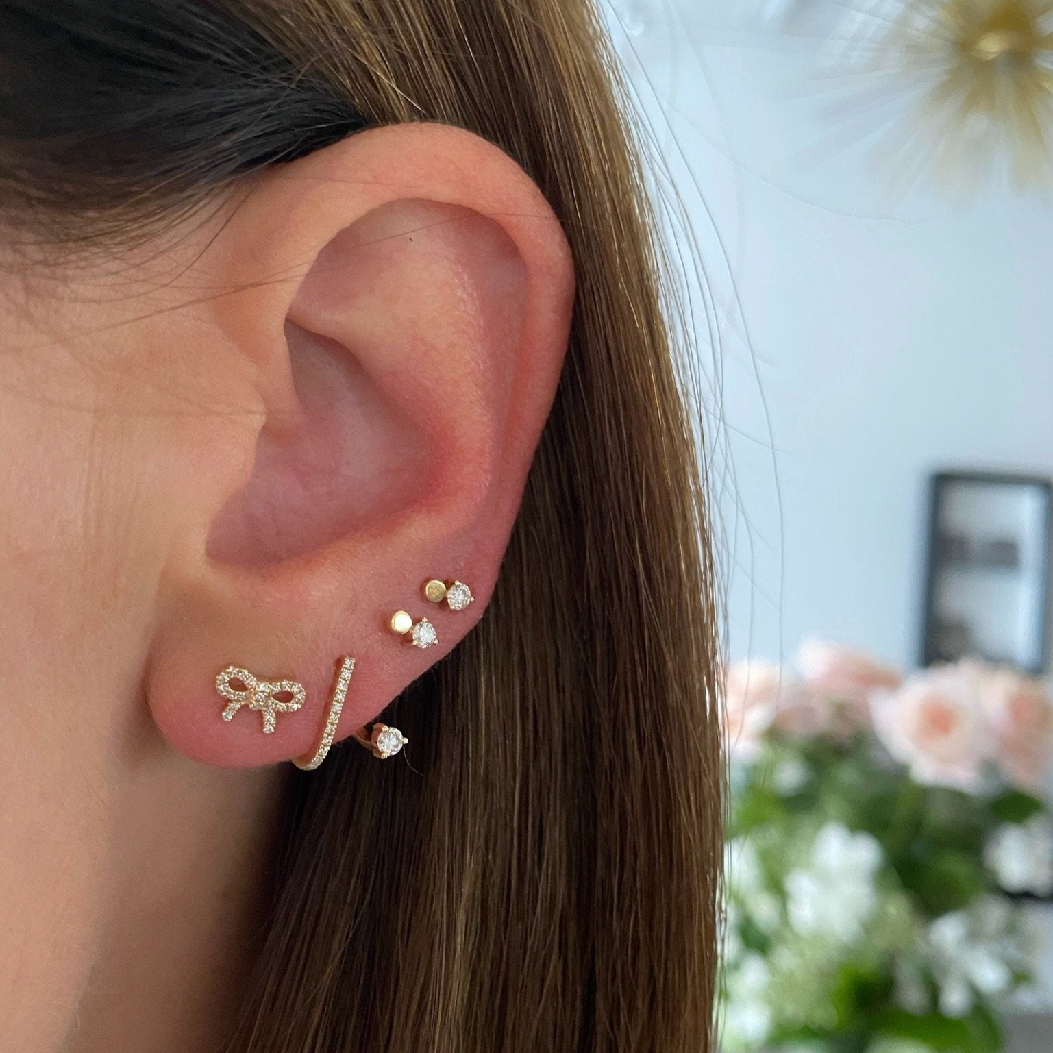 Prong Set Diamond Illusion Stud Earring