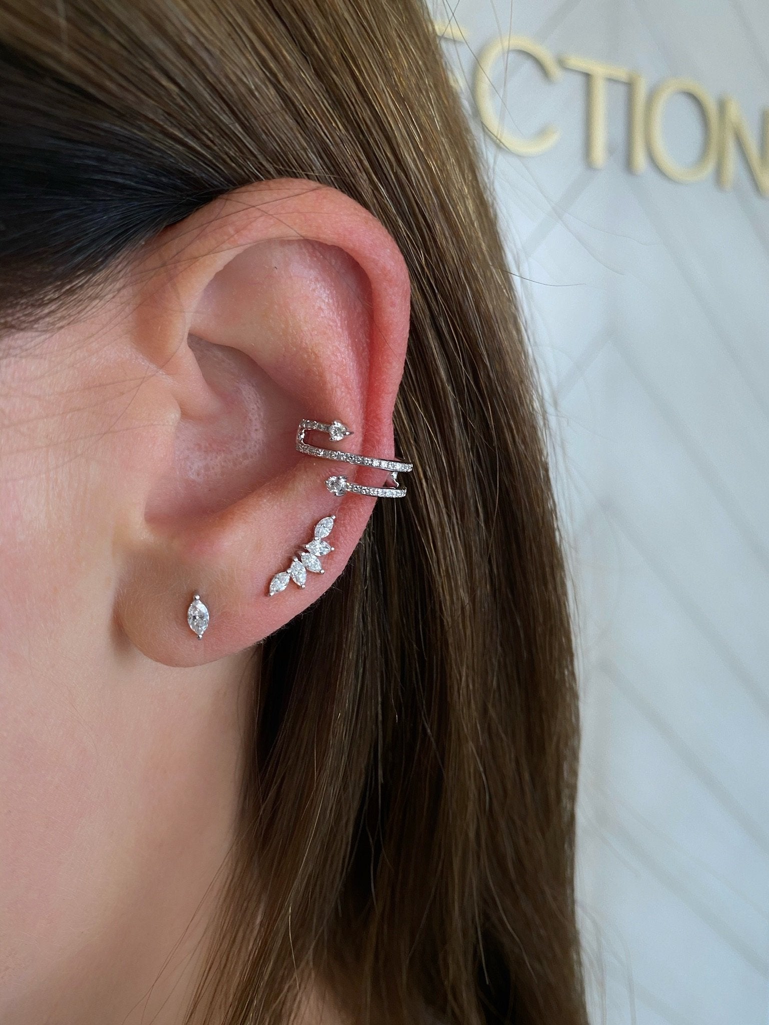 Diamond Marquise Fan & Marquise Stud Set