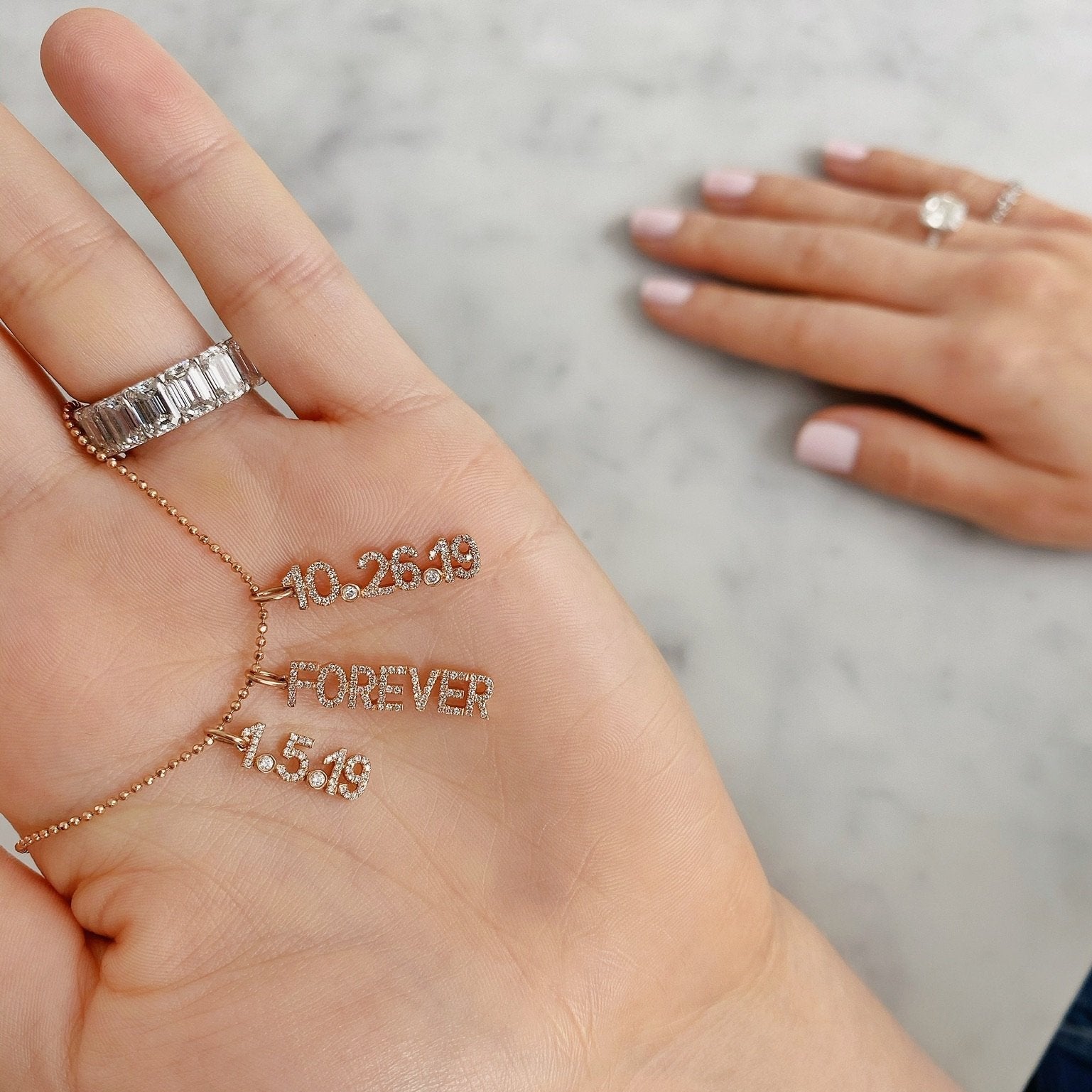 Diamond Date Necklace Charm