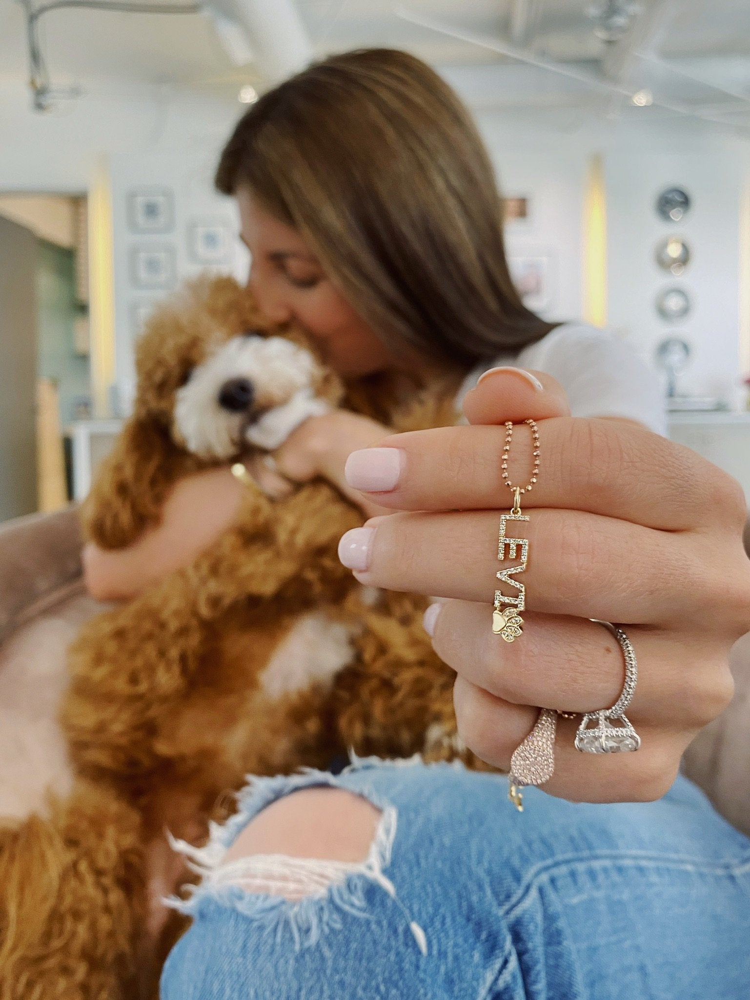 Diamond Pet Necklace Charm