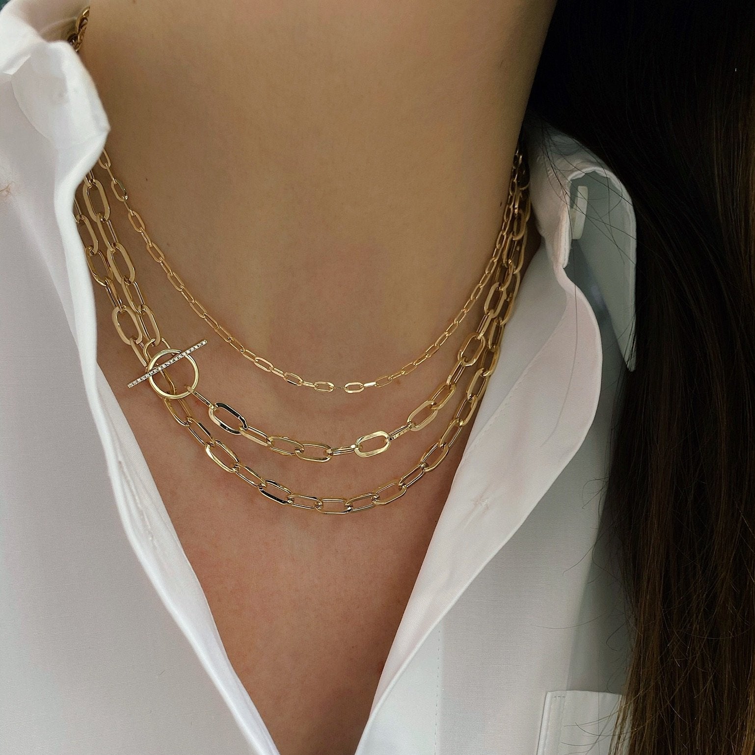 Jumbo Diamond Toggle Necklace