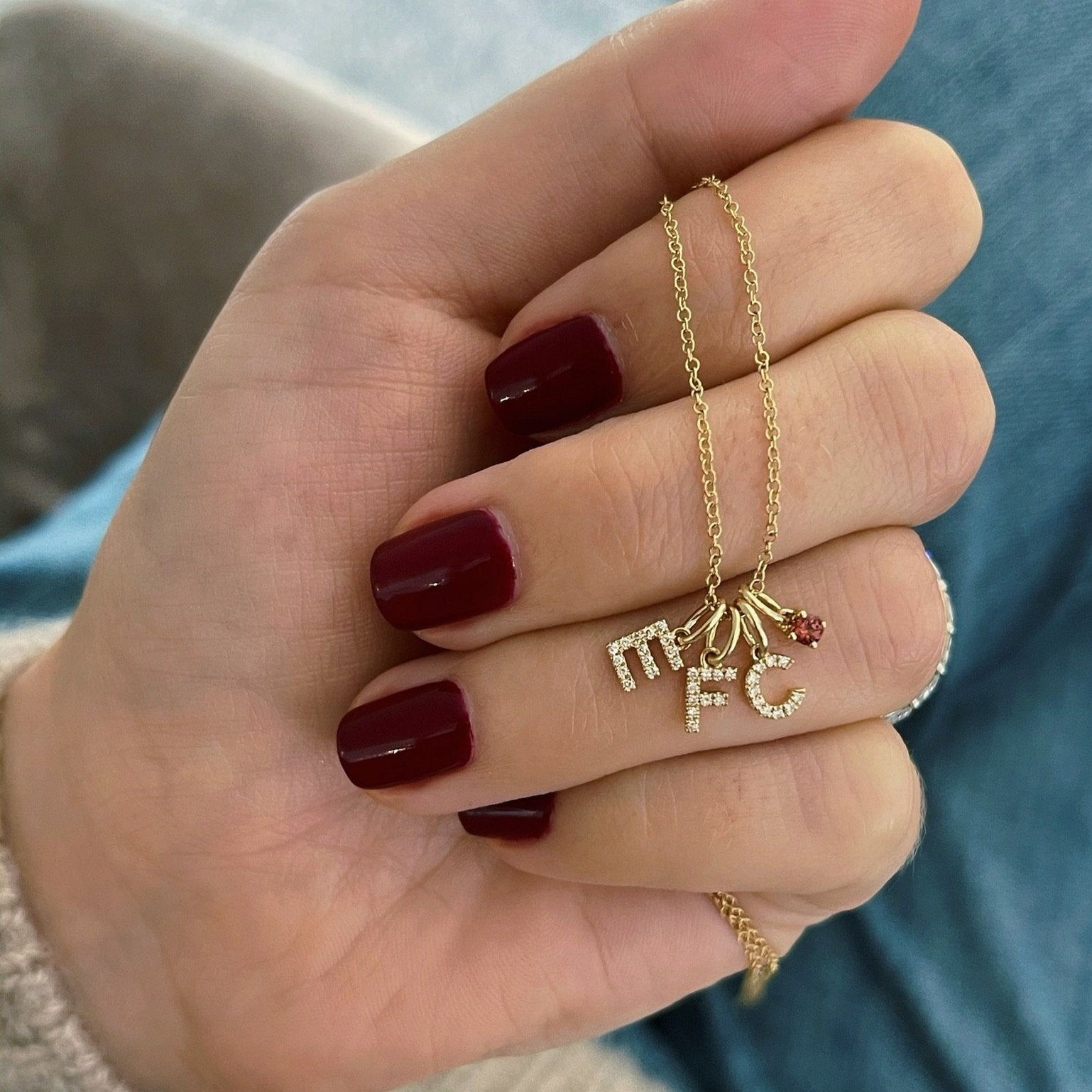 Pearl Birthstone Initial Charm Necklace