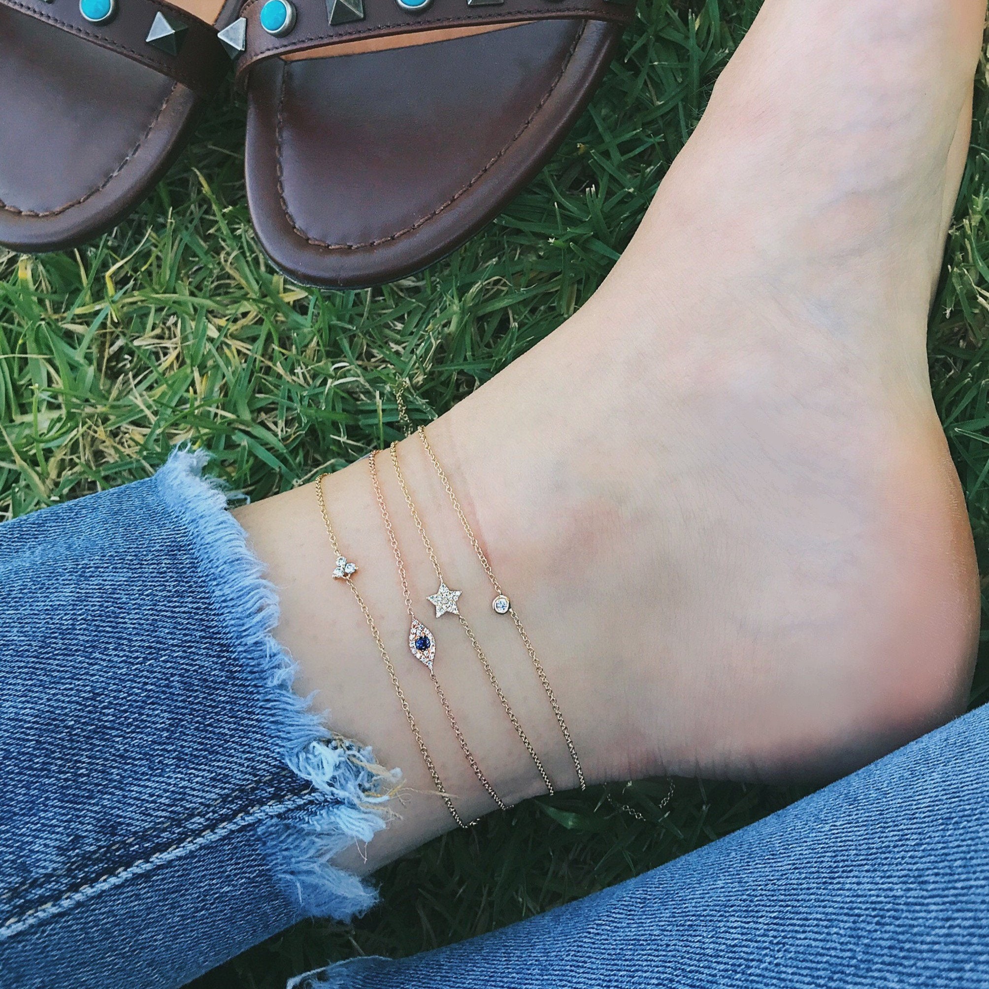 Diamond Evil Eye Anklet