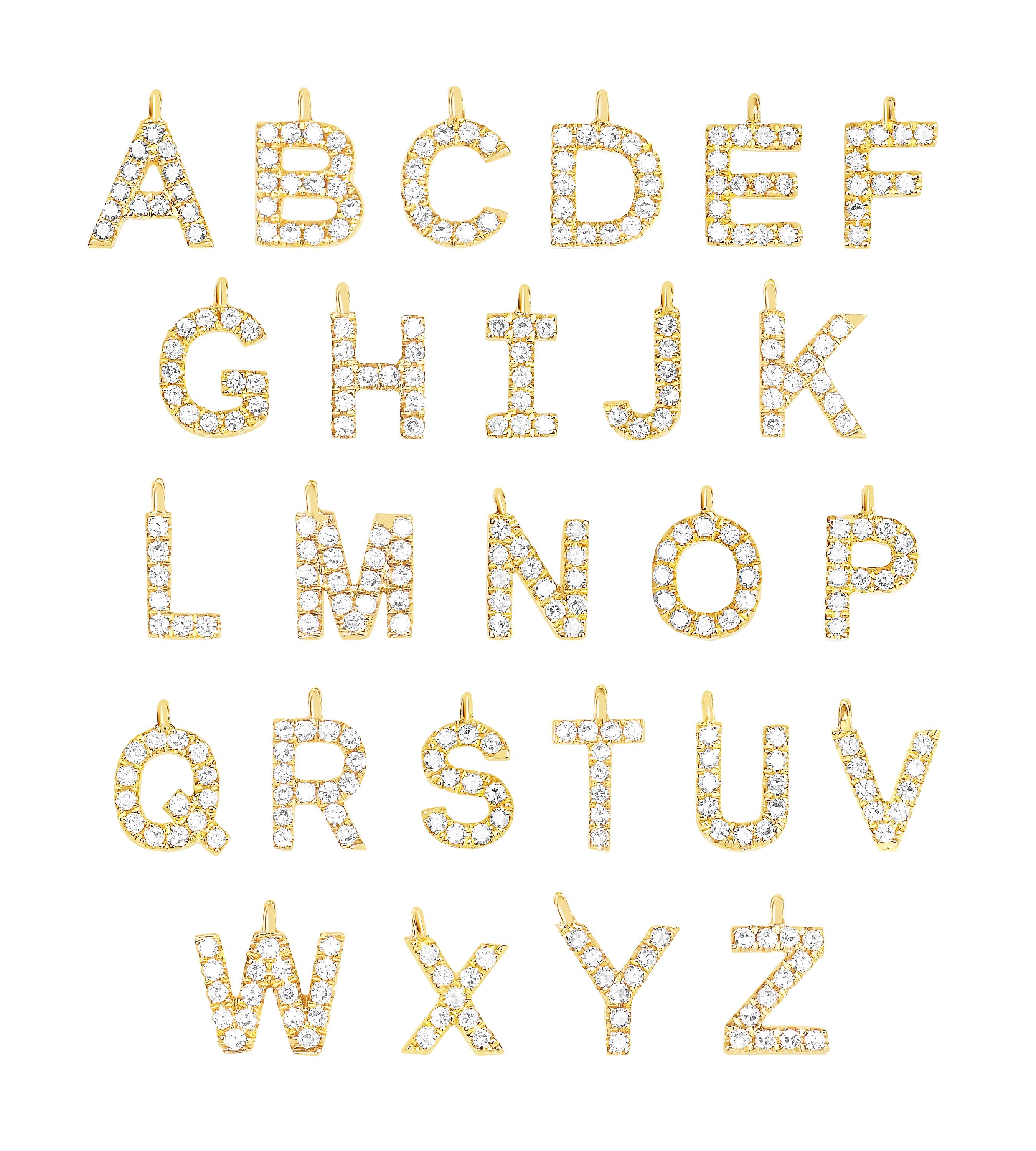 Diamond Initial Necklace Charm