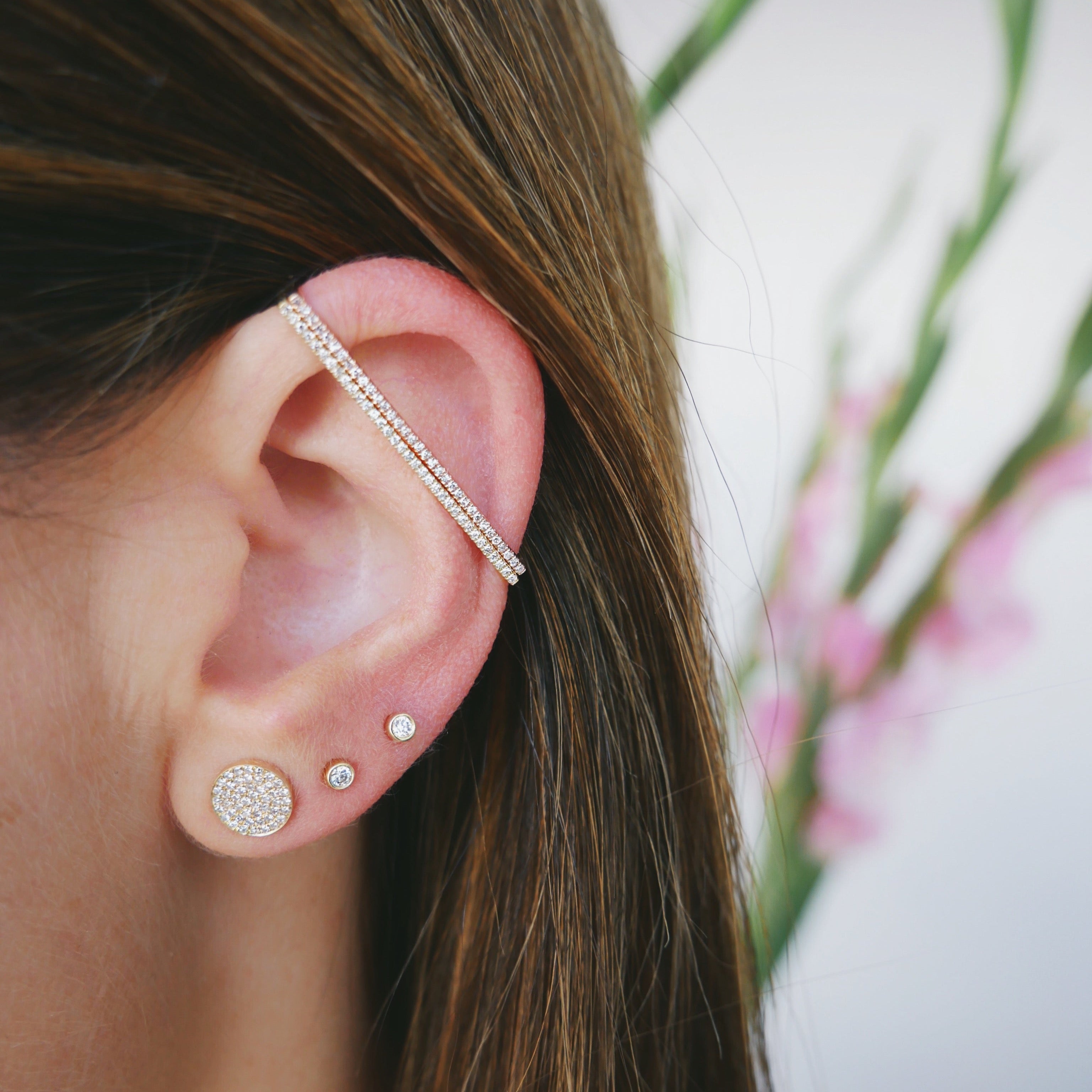 Diamond Bezel Stud Earring