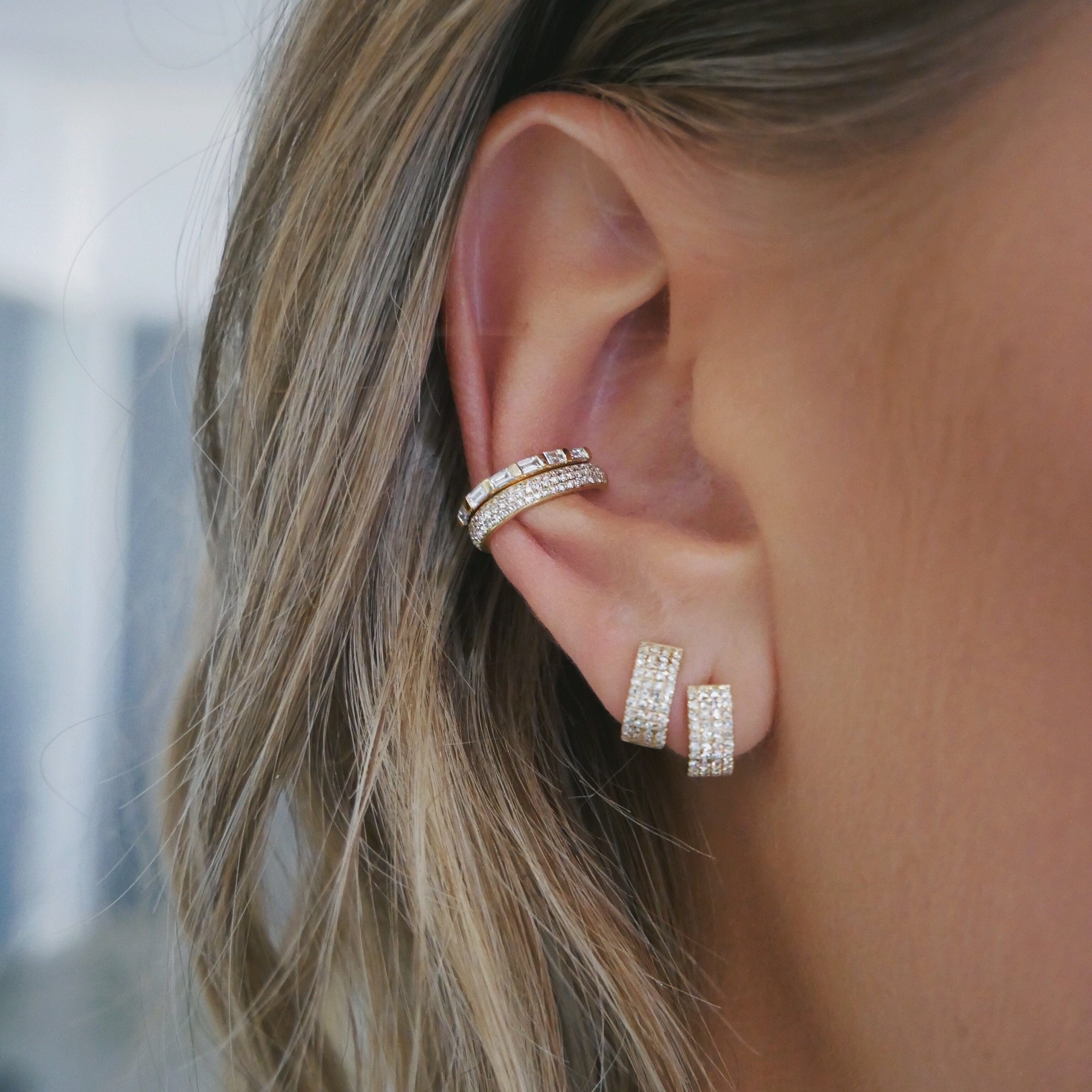 Diamond Jumbo Huggie Earring