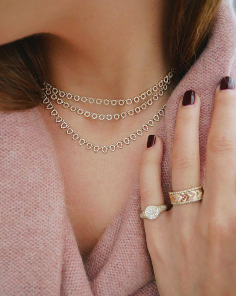 Half Diamond Open Teardrop Eternity Necklace