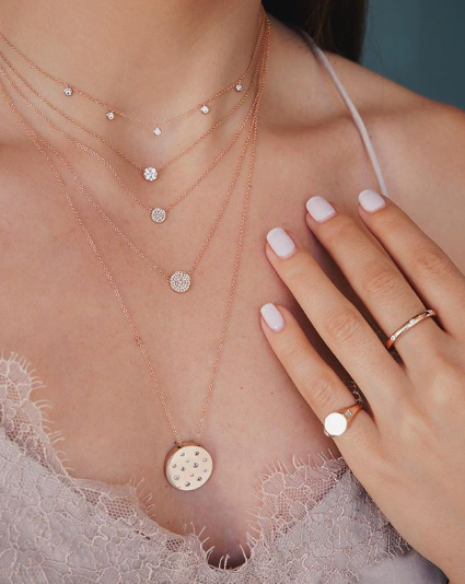 Mini Diamond Disc Necklace